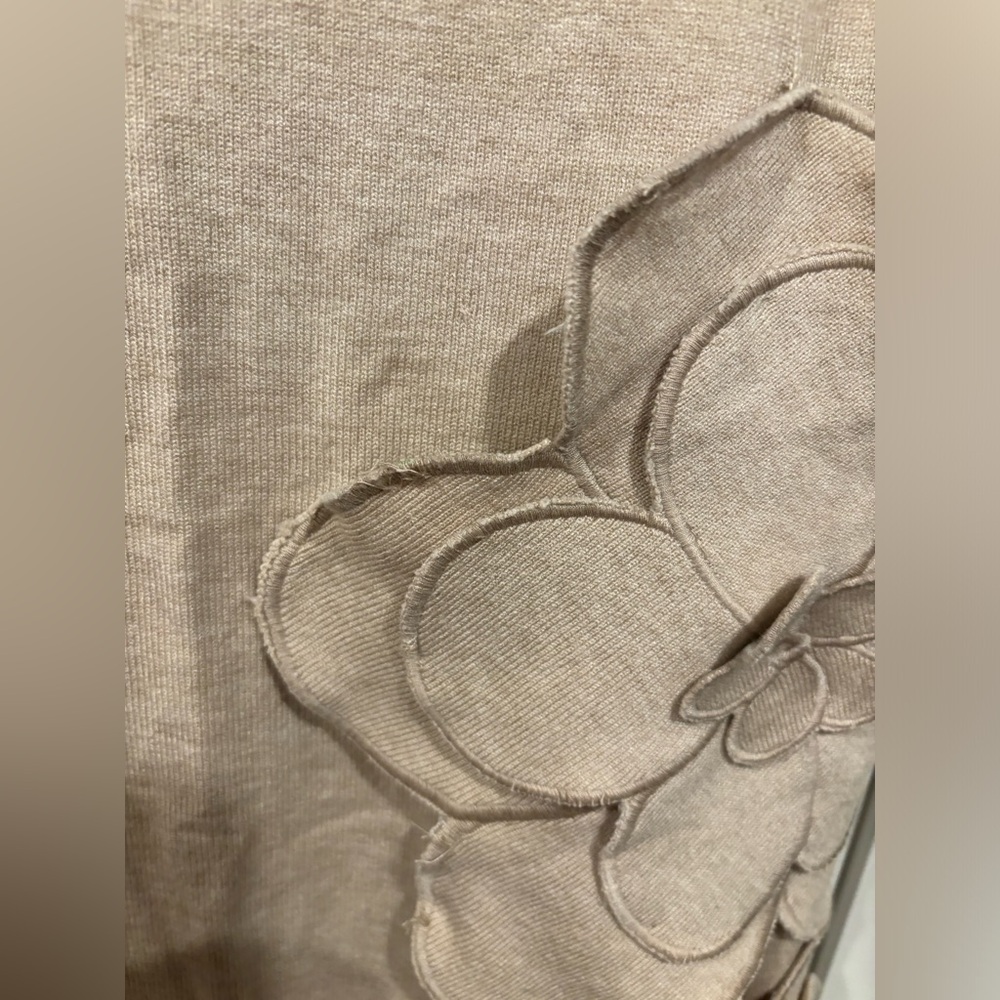 WORN ONCE - LULUS Unique Blooms Beige Applique Floral Sweater Knit Maxi Dress - Picture 12 of 14